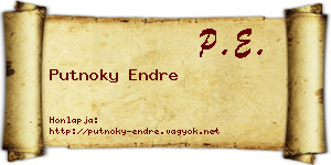 Putnoky Endre névjegykártya
